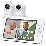 bonoch Baby Monitor Video e Audio, 7'' HD 720P con Schermo Diviso, 4000mAh Batteria, Monitor Baby Con...