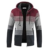 Shuanghao Uomo Moda Cardigan Giacca con Cappuccio Maglione Maglia Manica Felpa Lunga n zipRighe Caldo...