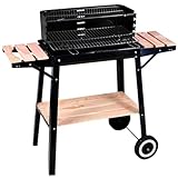 Barbecue braciere portatile in metallo ferro e acciaio a legna e carbonella BBQ carrello grill