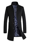 Vogstyle Uomo Sottile Caloroso Cappotto Invernale di Lana Nero XL