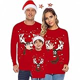 Cachi, Felpe Famiglia Natale, Pullover Renna Magliette Natalizi Coppia Divertenti Camicia Natalizie...