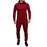 amropi Tute da Ginnastica Uomo Maniche Lunghe Felpa con Cappuccio e Jogging Pantaloni Sportiva Set...