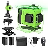 Livella Laser Autolivellante 4 X 360°Verde, IP54 Antipolvere, Impermeabile, ±3° Livellamento...