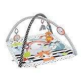 Fisher-Price-Palestrina Luci e Suoni degli Amici Animali 3 in 1, Tappetino Attività con 5 Giochi Inclusi...