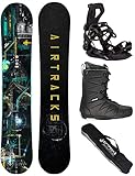 Snowboard Set AIRTRACKS Tavola Data Zero Rocker Wide Uomo 164 - Attacchi Master - Scarponi Star Black 44...