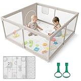 ZEEBABA Box per bambini, con materassino 120x120cm, modulare, pieghevole, grande per la casa