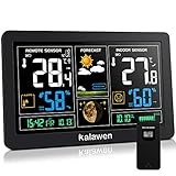 Kalawen Stazione Meteo Automatica Digitale Wireless Meteorologica con Ampio Schermo LCD Display Sveglia...