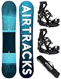 Airtracks Snowboard Set Tavola Blue Drifter Wide Hybrid Rocker Uomo 164 - Attacchi Master XL - SB Bag