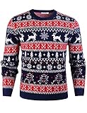 iClosam Maglione Natalizio Unisex Donna Uomo Invernale Stampare Cotone Ugly Sweater Pullover Maglieria...