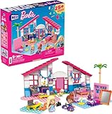 Mega Barbie - Casa di Malibu con Le 2 Micro-Bambole Barbie, Un Adorabile Cucciolo e Tanti Accessori, Set...