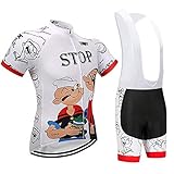 Moxilyn Abbigliamento Ciclismo da Uomo,Maglia Manica Corta+Pantaloncini,Cuscino Gel 9D,Ciclismo Moda Set...