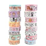 16 Rotoli Washi Tape Set Carino Animali Nastro Adesivo Decorativo Kawaii Cane Gatto Nastro Washi Adesivi...