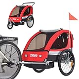 Tiggo 502-01 - Rimorchio da bicicletta per bambini con kit per footing, colore: rosso