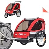 Tiggo 502-01 - Rimorchio da bicicletta per bambini con kit per footing, colore: rosso