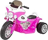 Mondial Toys Mini Moto Elettrica 6Volt Triciclo per Bambini con Luci e Suoni Police (Rosa)