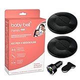 STEEL MATE Kit 2 Seggiolini | Dispositivo Anti Abbandono Steelmate Baby Bell Family Plus | Universale...