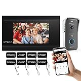 TMEZON KIT Videocitofono Wifi 2 fili con 7 pollici Touchscreen1080P Campanello esterno con...