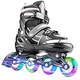 Hikole Pattini in Linea per Bambini Ragazze e Ragazzi Pattini Inline Skates Regolabile Taglia 30-41 Ruote...