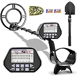 Metal Detector Professionale Grande LCD per Bambini Adulti con Stelo Regolabile Impermeabile Set Shovel