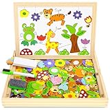 COOLJOY Giochi Montessori 2 Anni, Puzzle Magnetico Giochi Bambini 2 3 4 Anni, Animali Lavagna Magnetica...