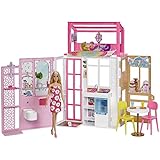 Barbie - Casa di Barbie, Playset con Bambola Barbie e Casa a 2 Piani con 4 Aree Gioco, Arredata, con...