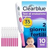 Test di Ovulazione Clearblue Digitale, Può aiutarti a rimanere incinta, 1 Portastick Digitale e 10...