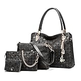 Pahajim Set Borse Donna 4 Pezzi Moda Borsa a Mano Elegante Borsa Bauletto in PU Pelle Borsetta Tracolla...