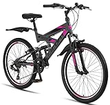 Licorne Bike Premium Mountain Bike Strong da 24 pollici, bicicletta per ragazzi, ragazze, donne e uomini,...