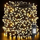 Luci Albero di Natale Esterno, BrizLabs 100M 1000 LED Catena Luminosa Bianco Caldo con Spina 8 Modalità...